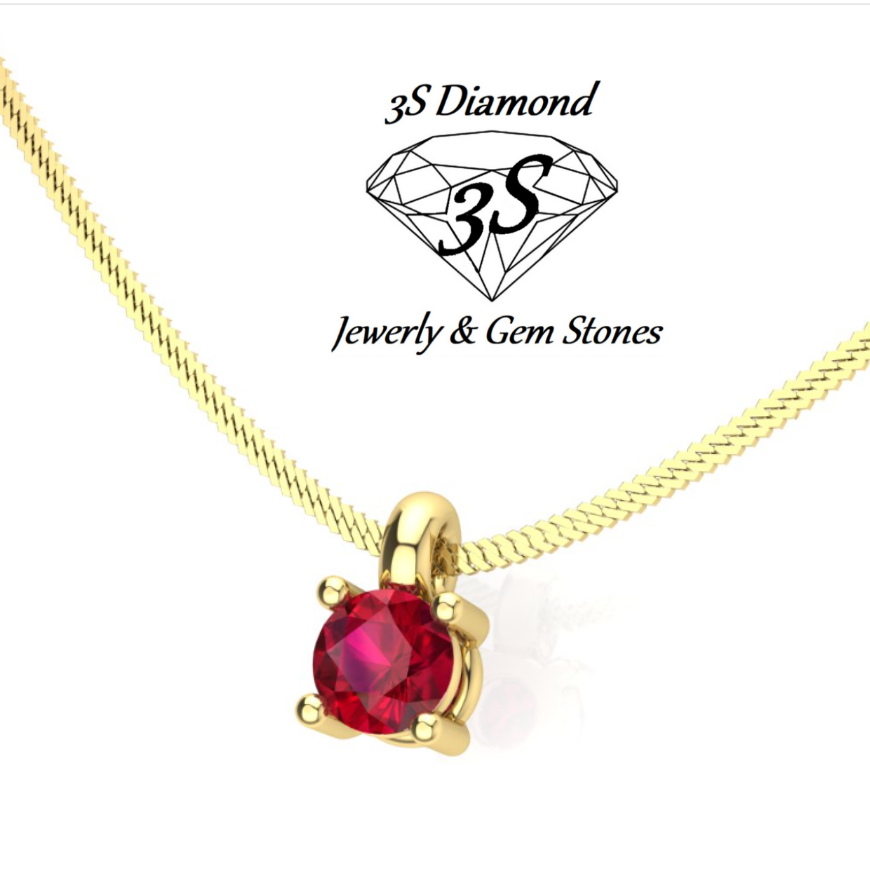 White gold light point necklace with 0.50ct natural ruby