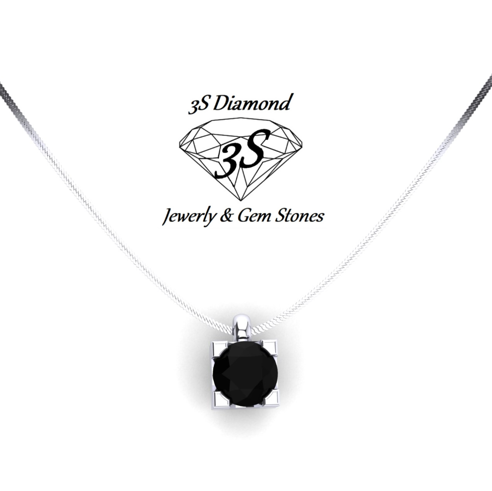 Light point necklace with 0.55 ct natural black diamond
