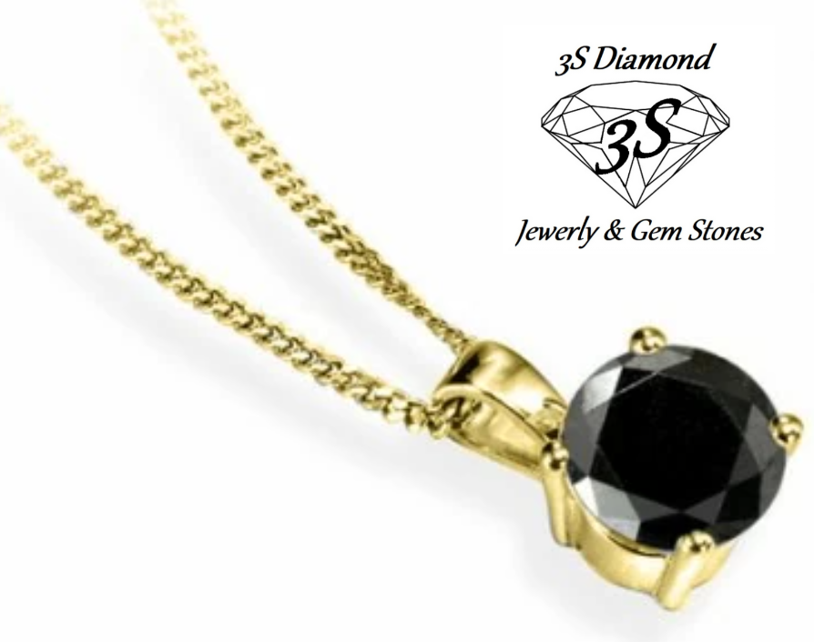 Light point pendant with 1.00 ct natural black diamond