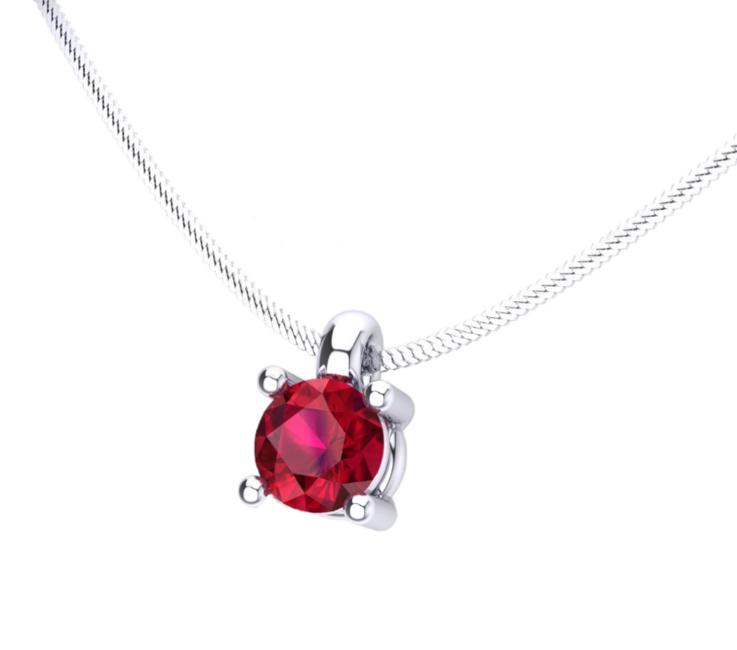 White gold light point necklace with 0.50ct natural ruby