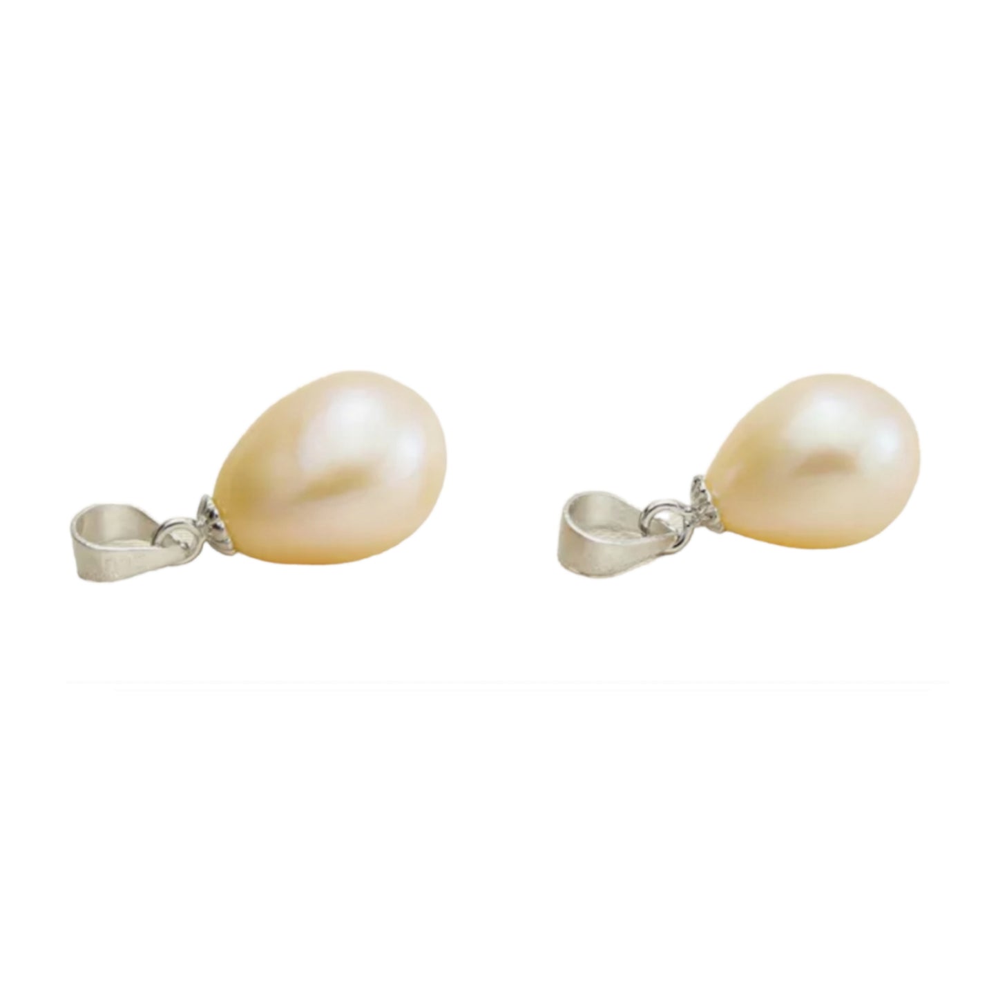 Colgante de oro blanco de 18k con perla australiana natural Tamaño 9 mm