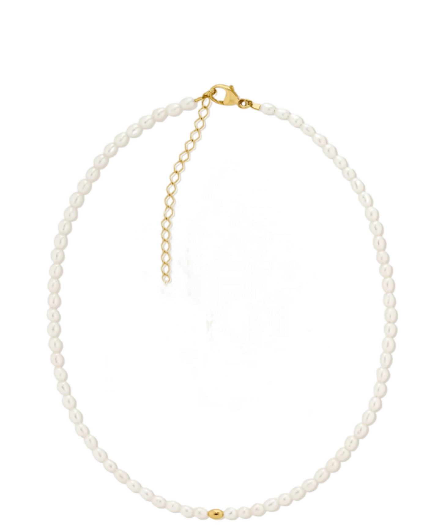 collana in oro bianco 18k e 1 fila di perla naturale australiane 34cm