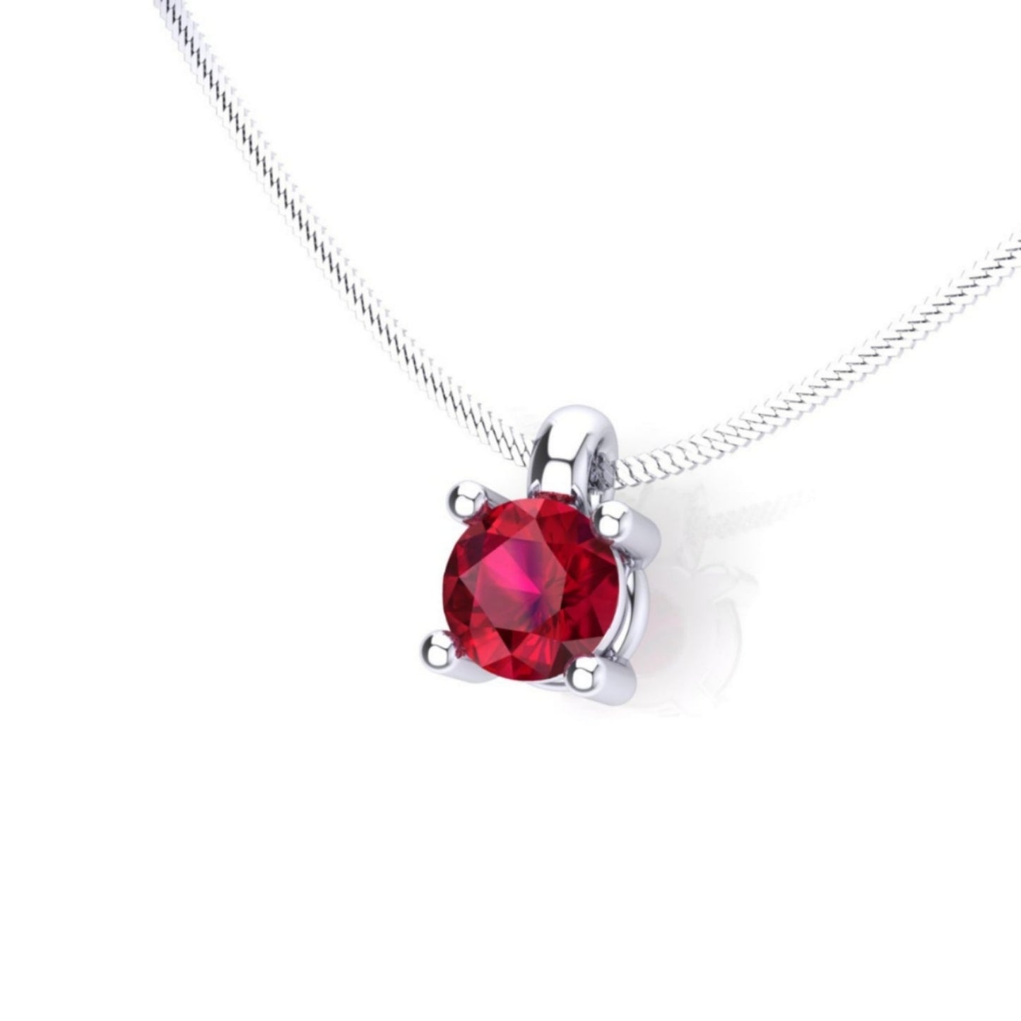 light point pendant in 18k white gold and 0.50 ct natural ruby