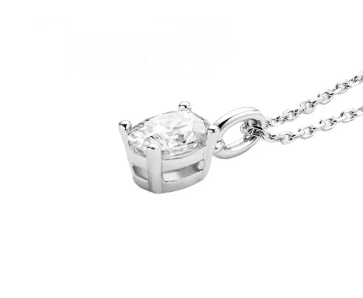 Colgante HRD ANTWERP de punto de luz ovalado en oro y diamante natural de 0,15 ct
