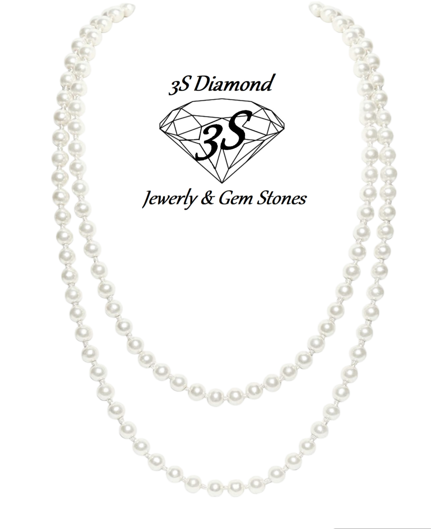 collana in oro bianco e 1 fila di perla naturale australiane 65 cm