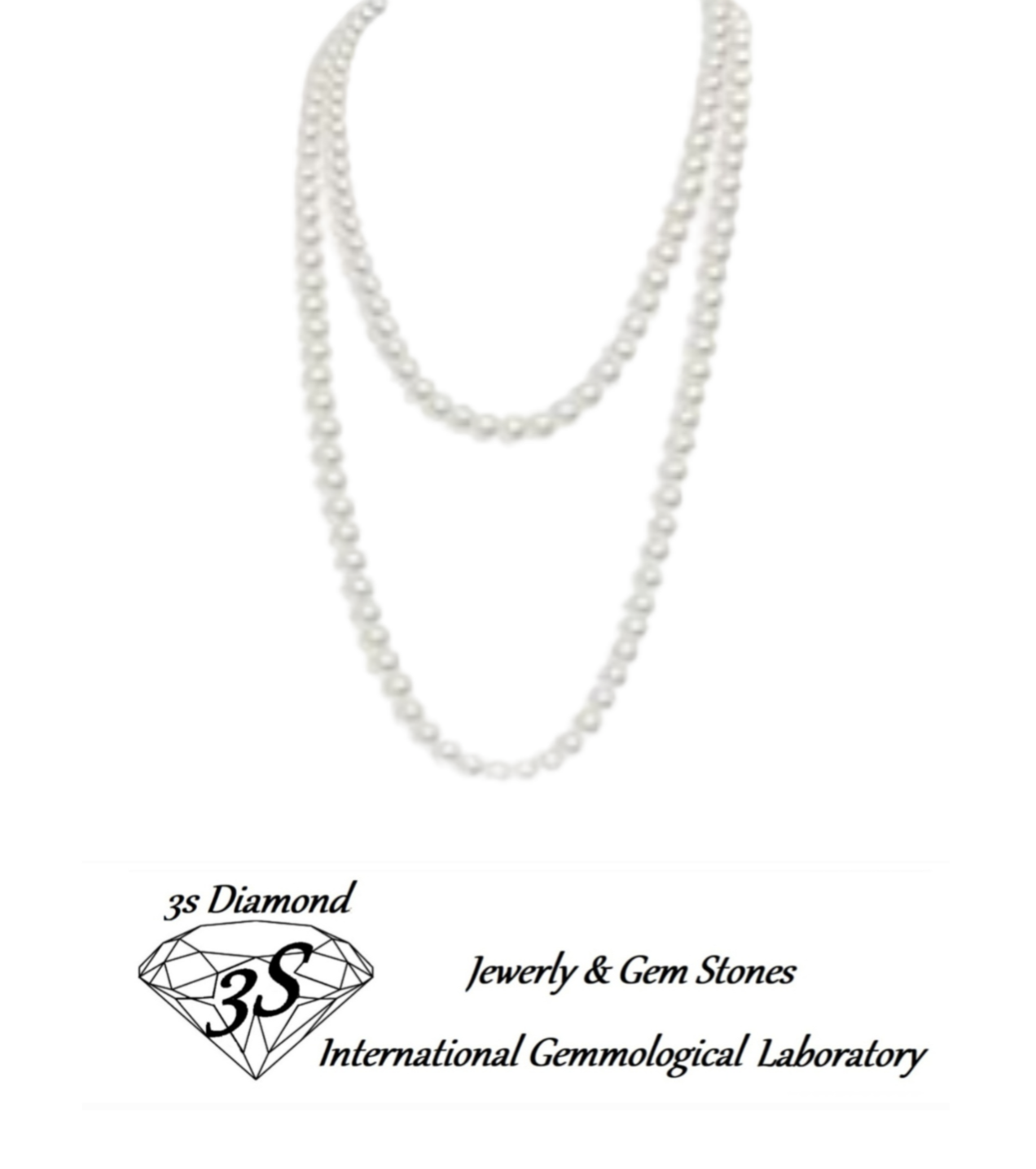 collana in oro bianco e 1 fila di perla naturale australiane 65 cm