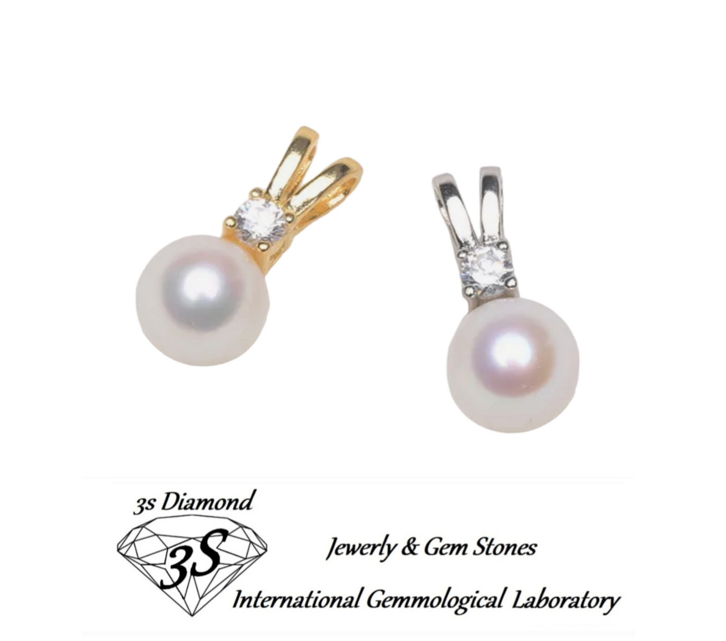 Colgante de oro con perla australiana natural y diamante natural de 0,10 ct