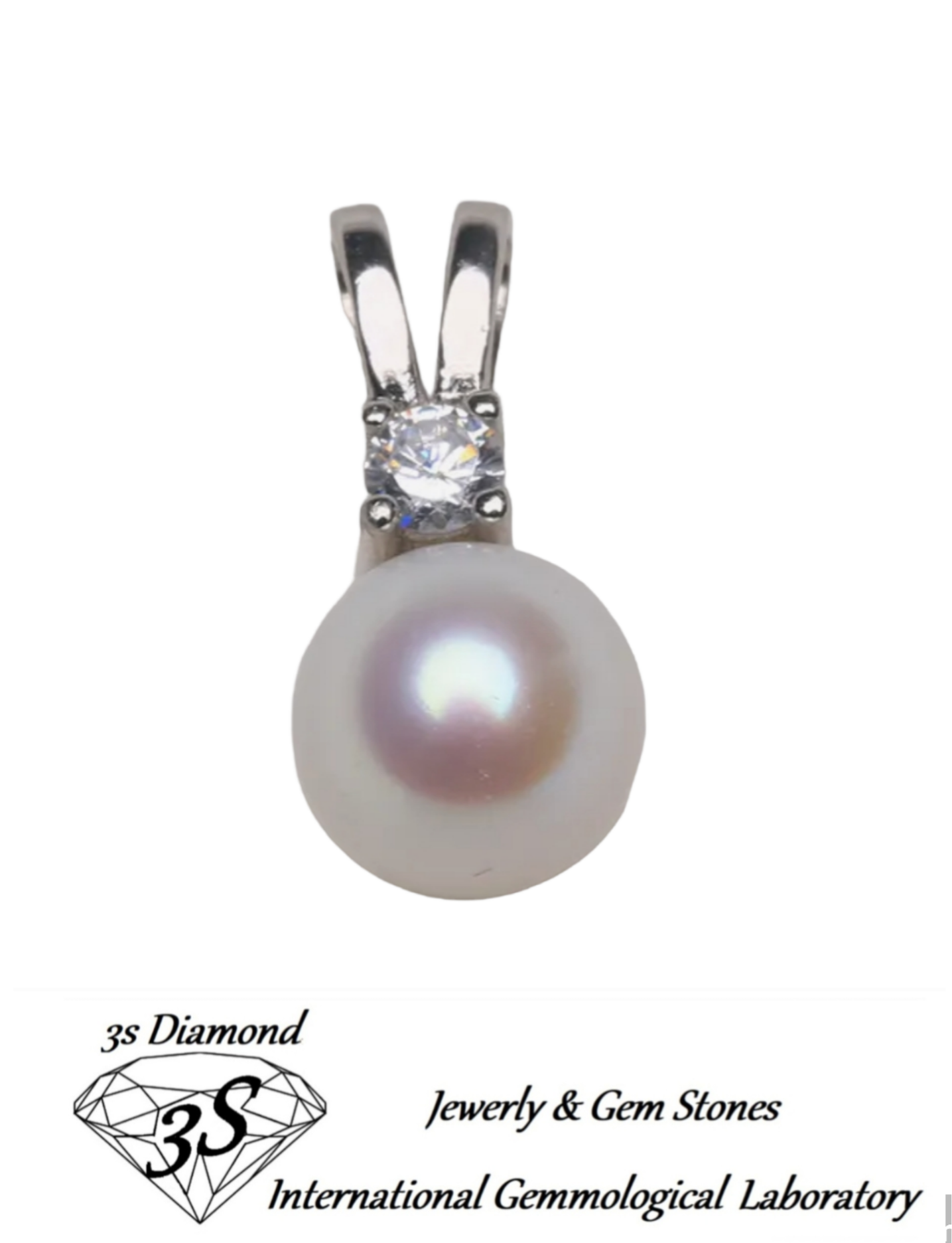 Colgante de oro con perla australiana natural y diamante natural de 0,10 ct