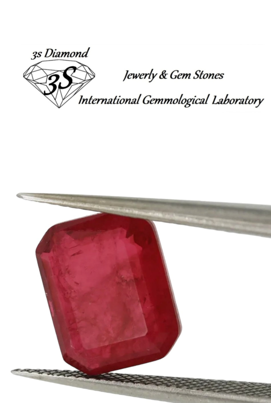 natural emerald cut ruby 4.75 ct transparent blood red