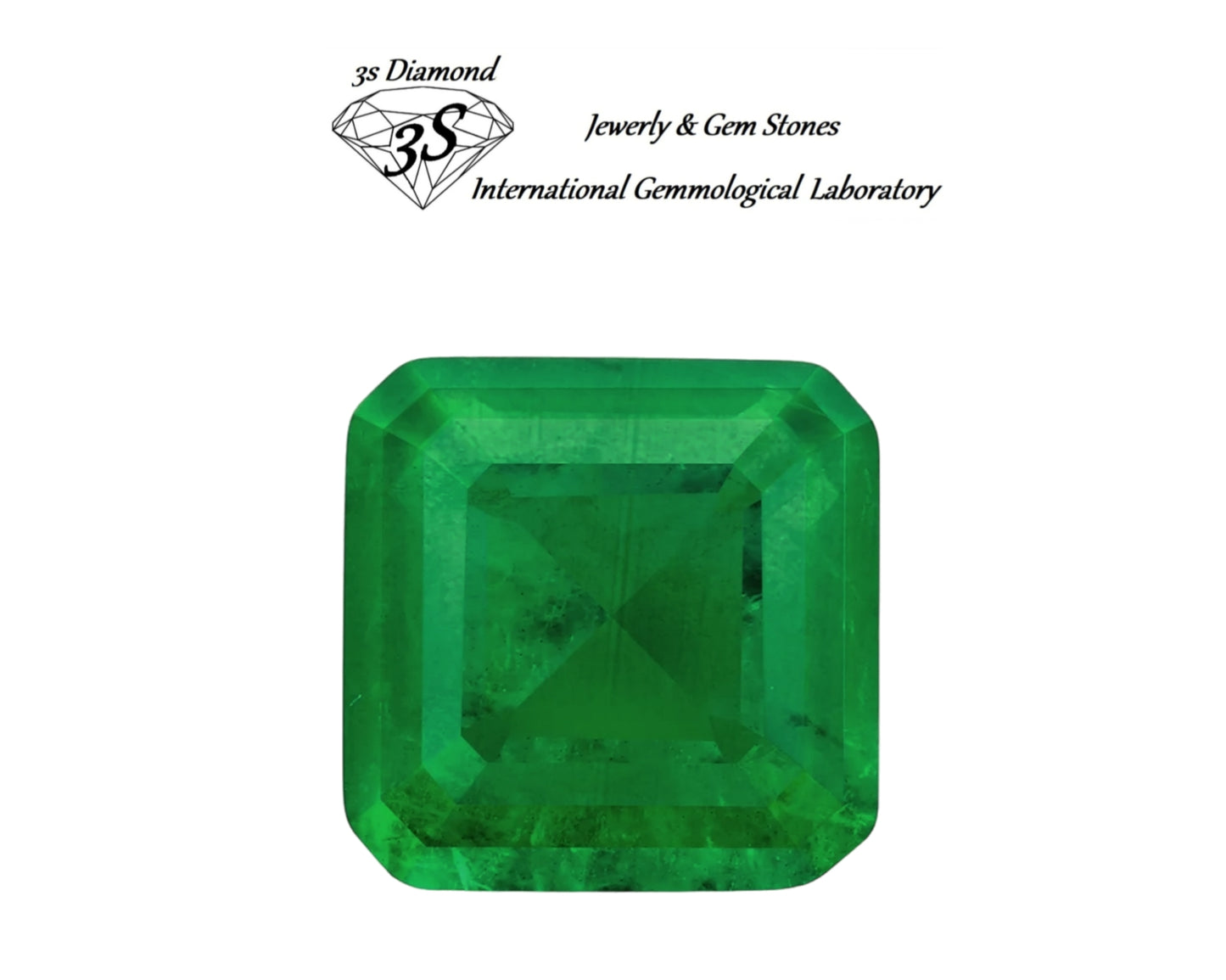 Esmeralda natural de corte cuadrado de 3,25 ct verde transparente