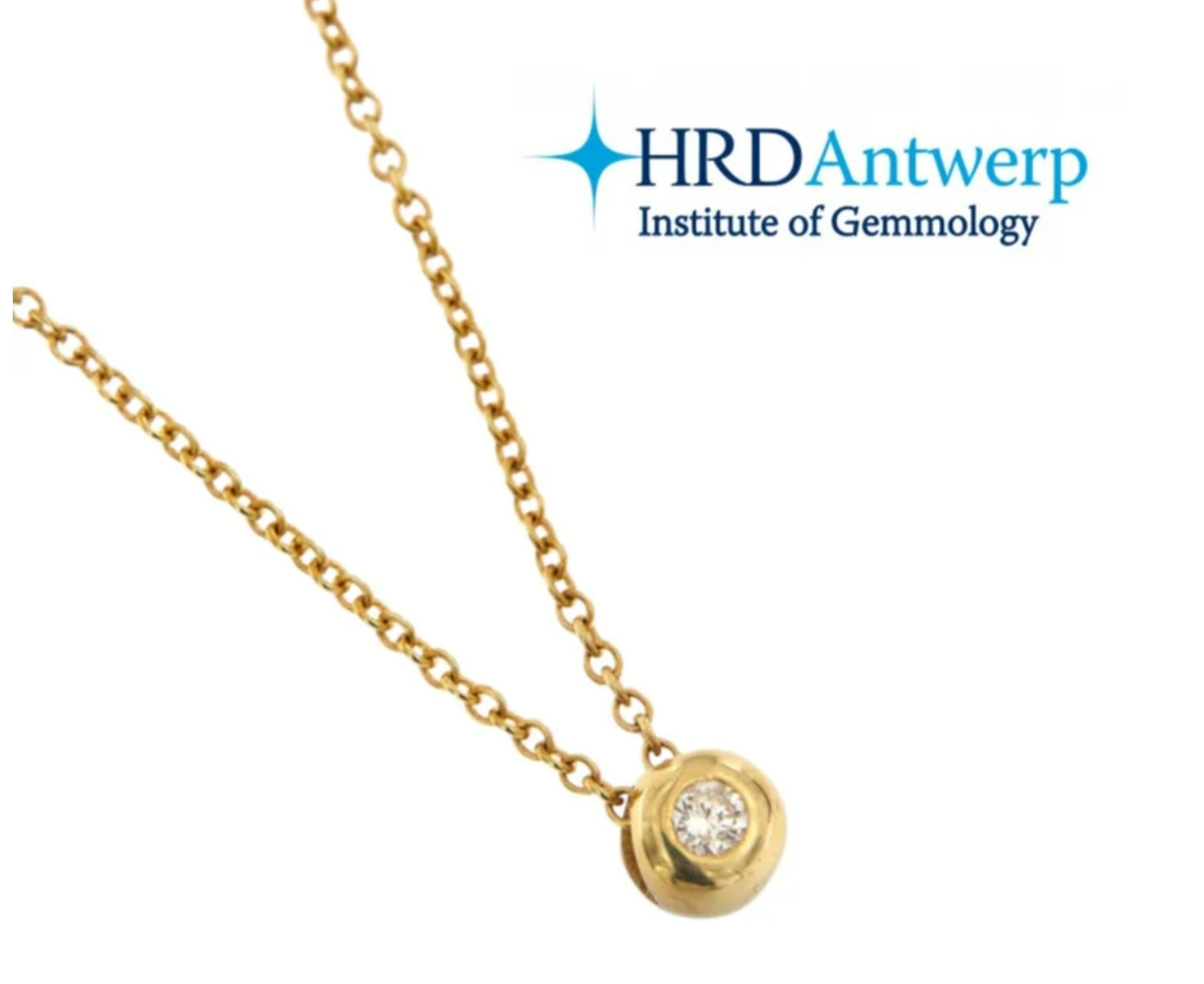 Colgante de cebolla con certificación HRD en oro blanco y diamantes naturales de 0,07 ct