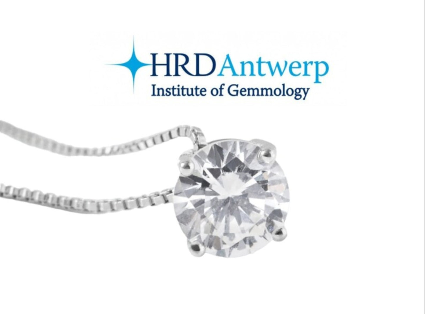 HRD certified light point pendant in white gold with natural diamond 0.31 ct