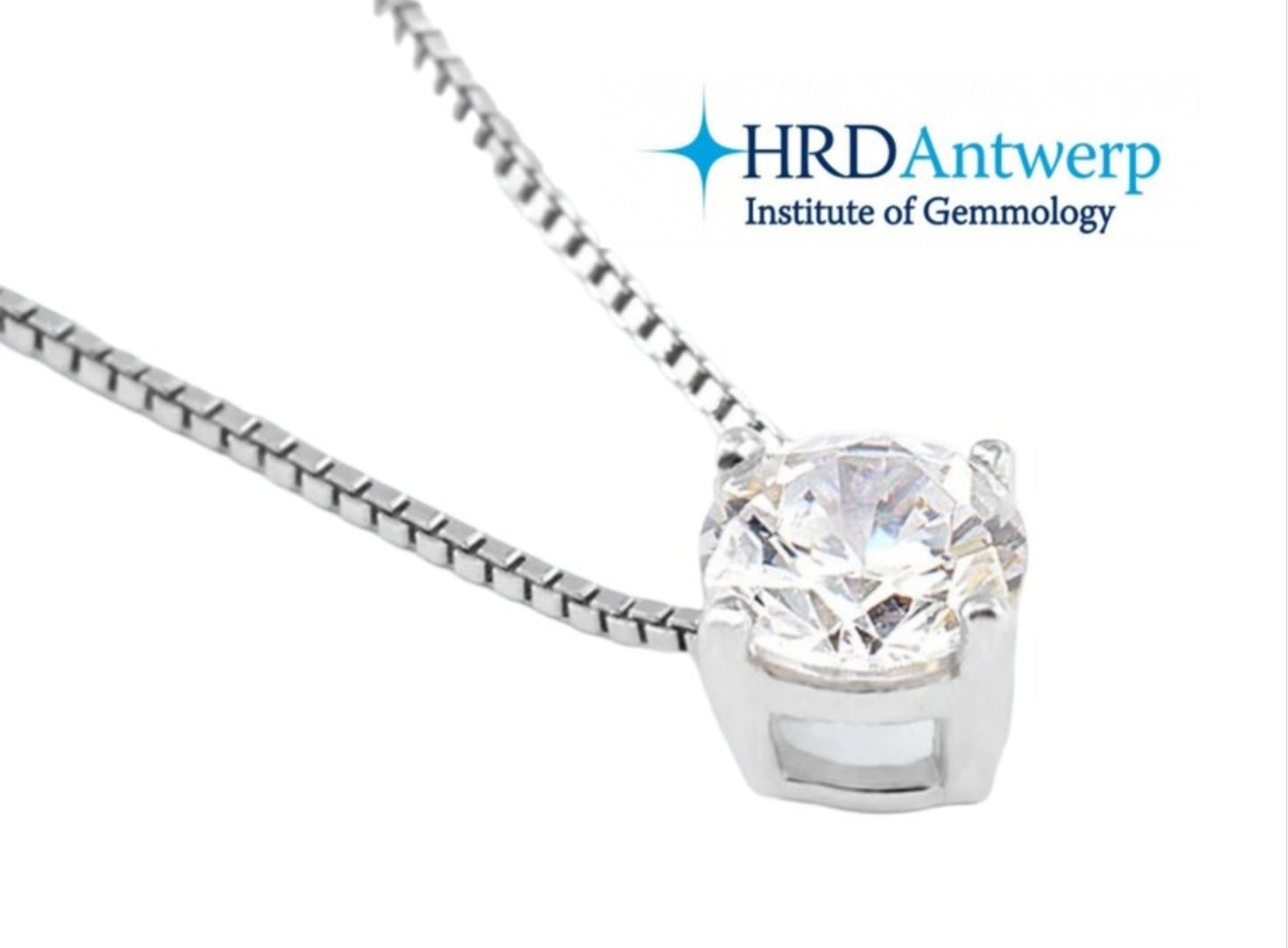 HRD certified light point pendant in white gold with natural diamond 0.31 ct