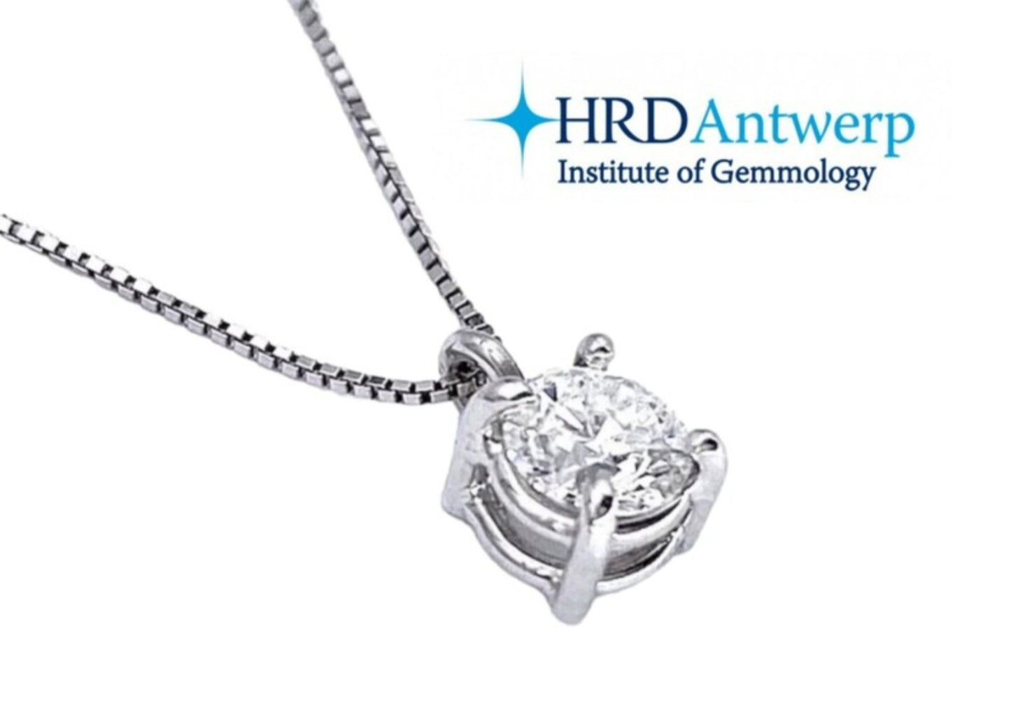 HRD certified light point pendant in white gold and 0.15ct natural diamond