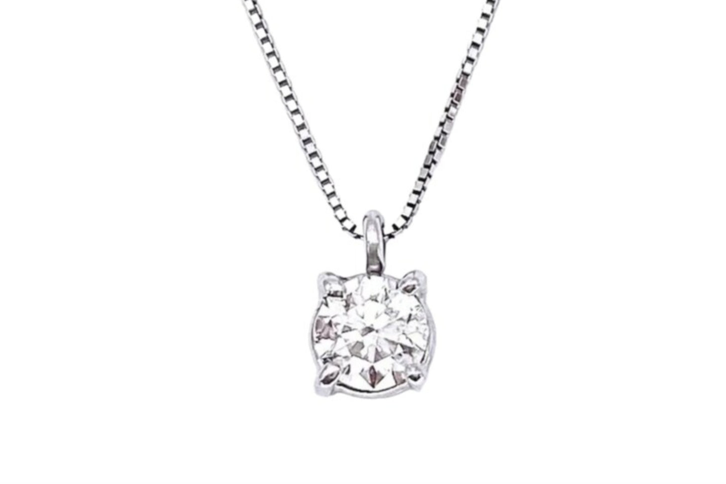 HRD certified light point pendant in white gold and 0.15ct natural diamond