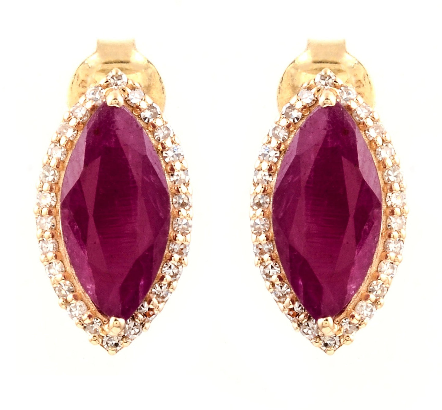 Orecchini - 18carati Oro giallo - 2.27ct. tw. Rubino - Diamante