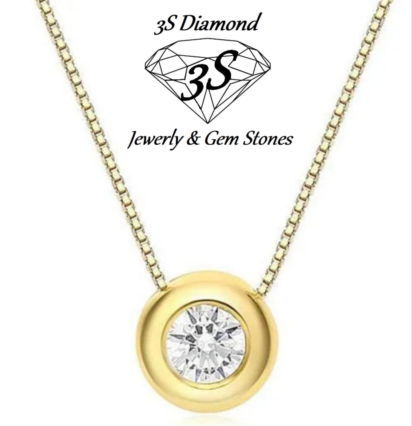 Colgante de oro amarillo de 18 k con forma de cebolla y diamante natural de 0,30 ct