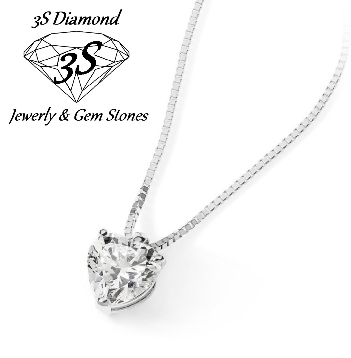Colgante de punto de luz en oro blanco de 18 k y diamante natural de talla corazón de 0,15 ct