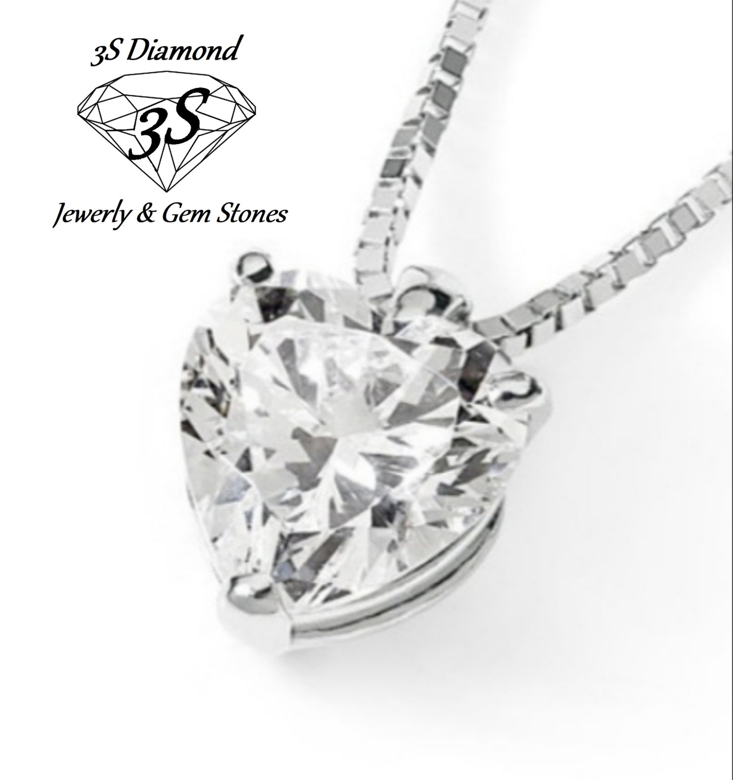 Colgante de punto de luz en oro blanco de 18 k y diamante natural de talla corazón de 0,15 ct