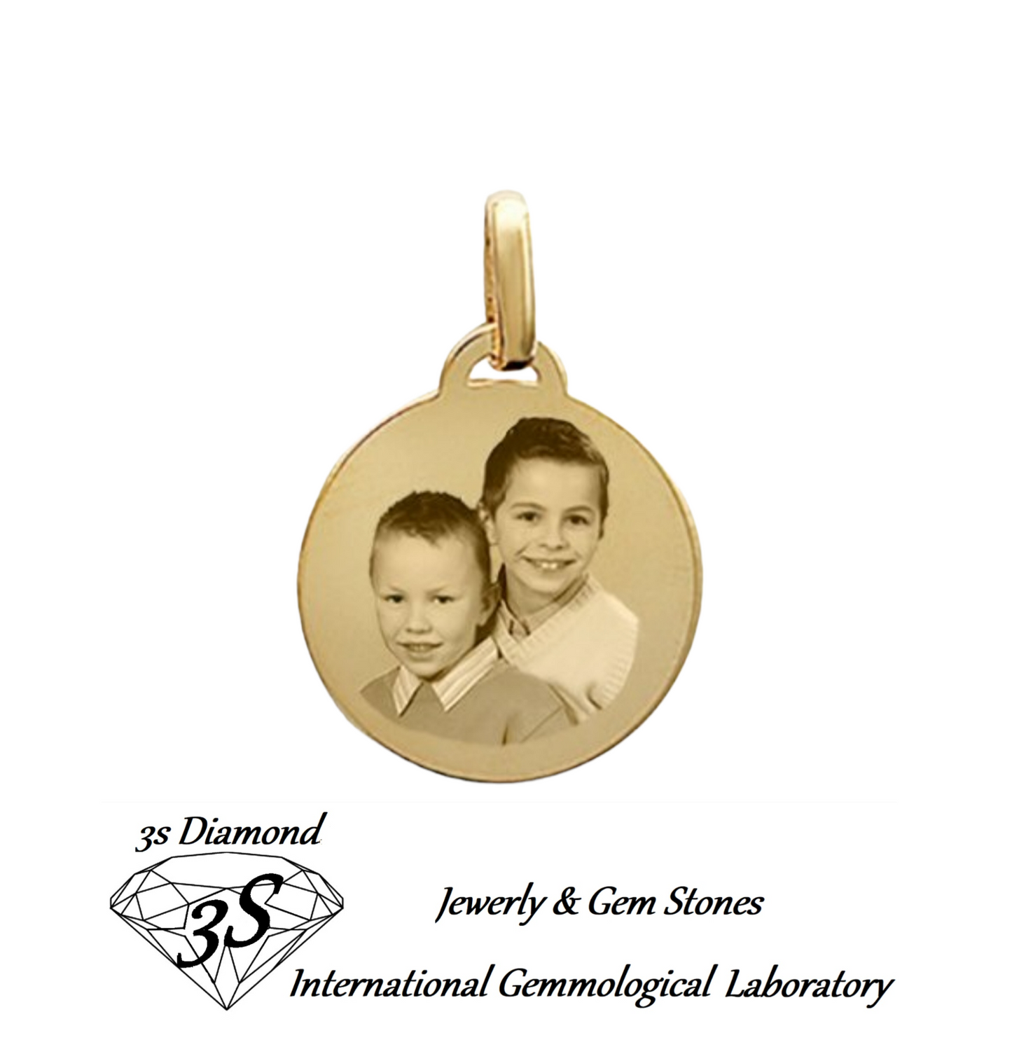 Colgante personalizado oro 18k redondo 2cm