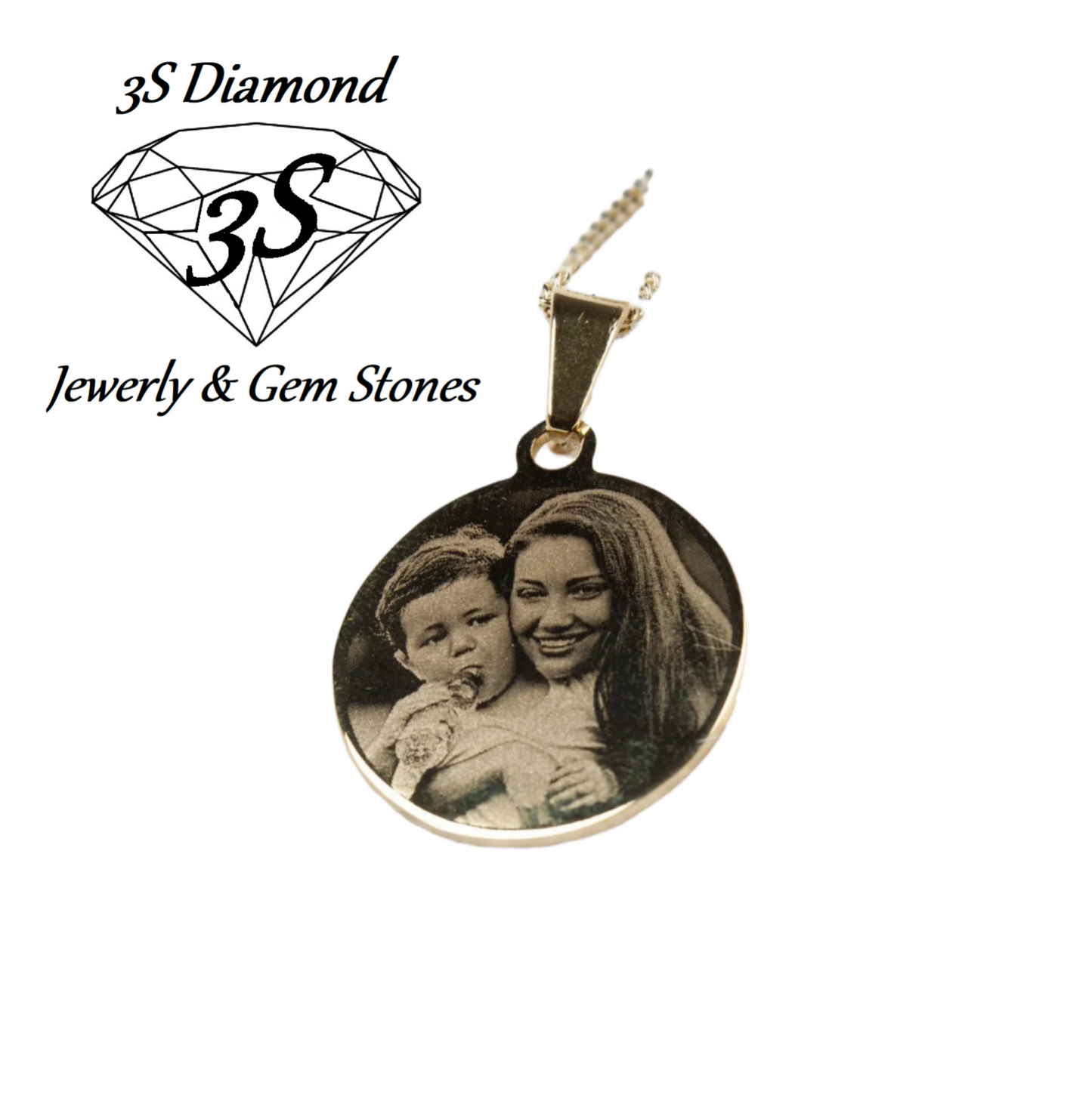 Colgante personalizado oro 18k redondo 2cm