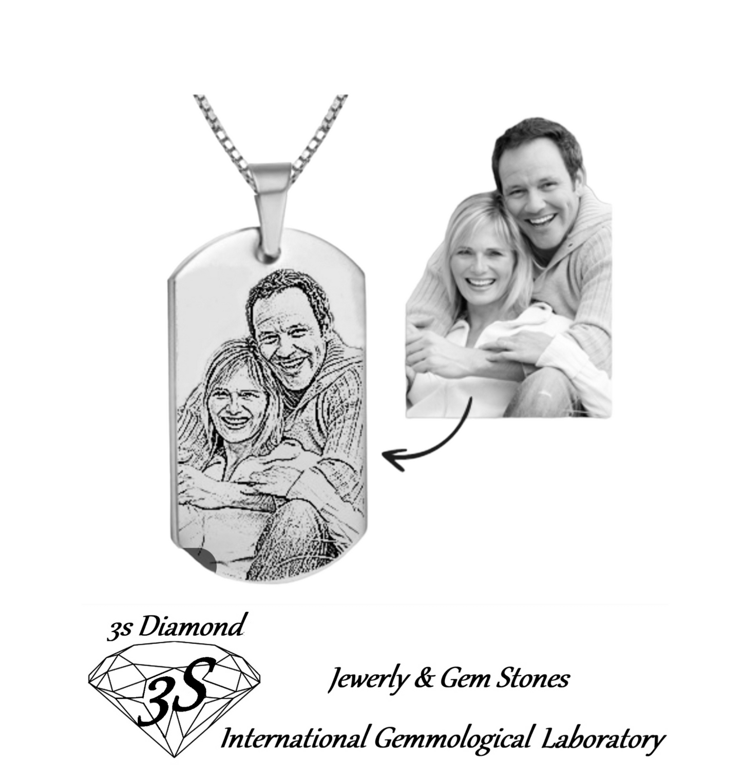 personalized pendant in 18k yellow gold