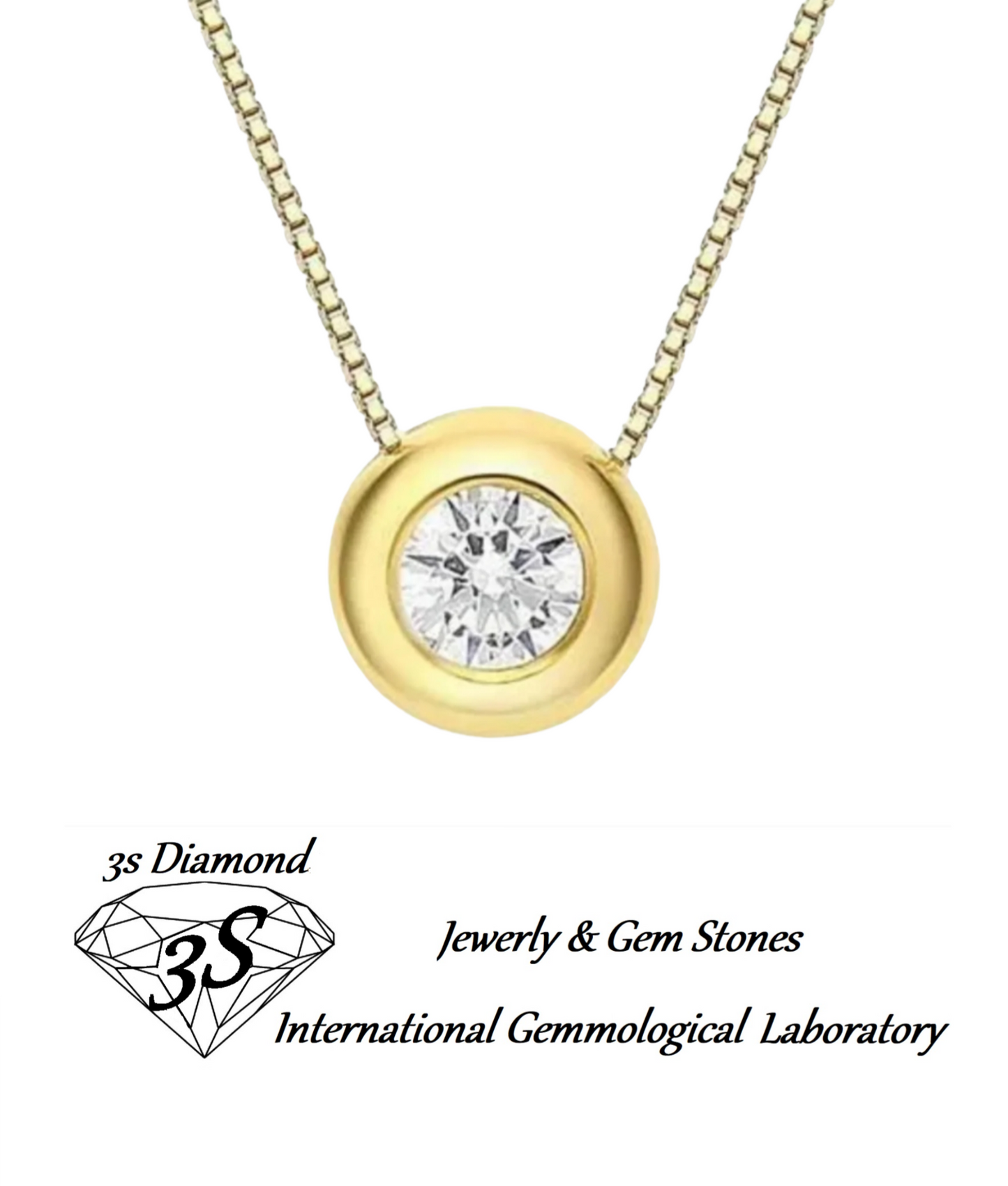 Colgante de oro amarillo de 18 k con forma de cebolla y diamante natural de 0,30 ct