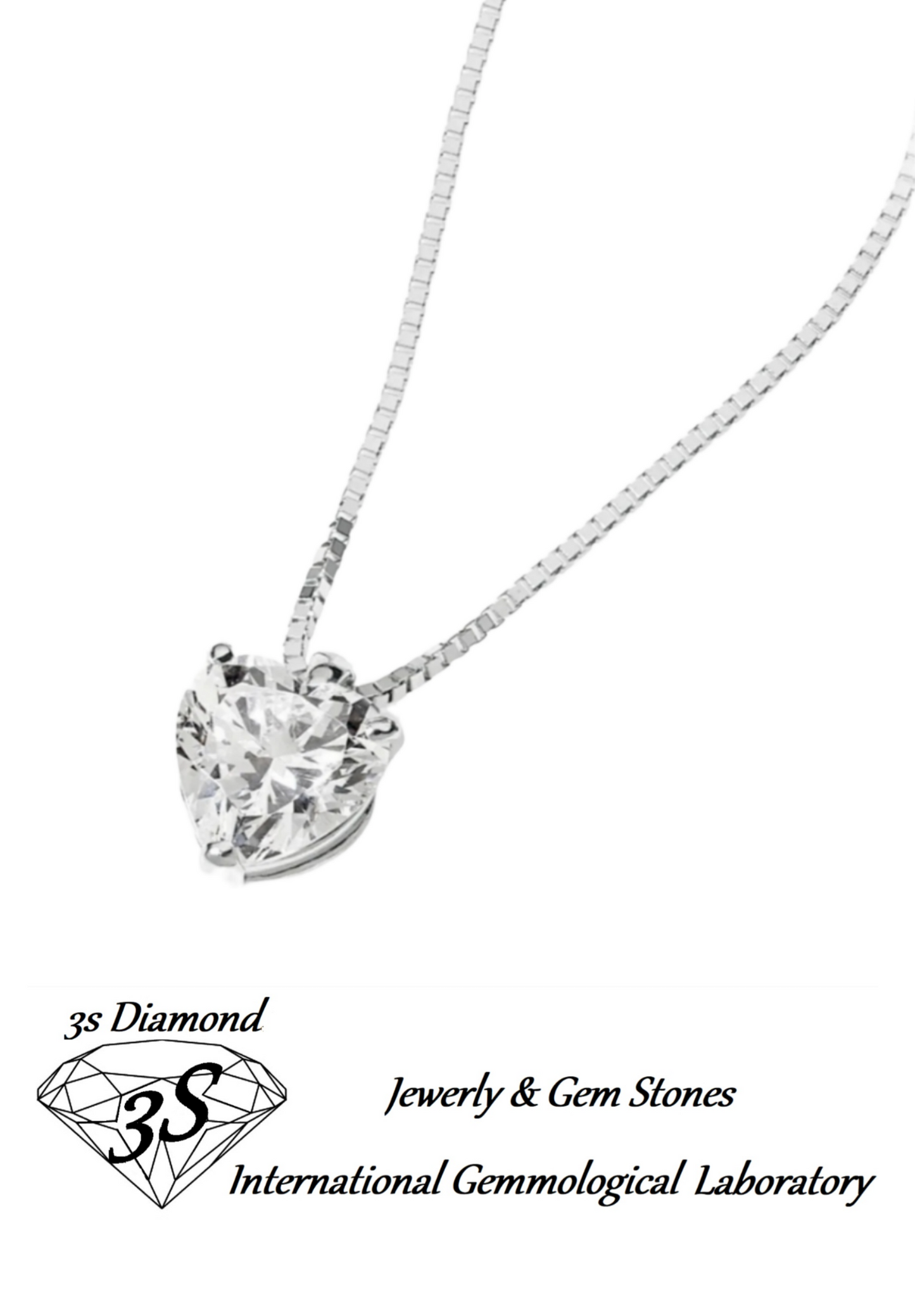 Punto de luz colgante en oro blanco y diamante natural talla corazón de 0,25ct