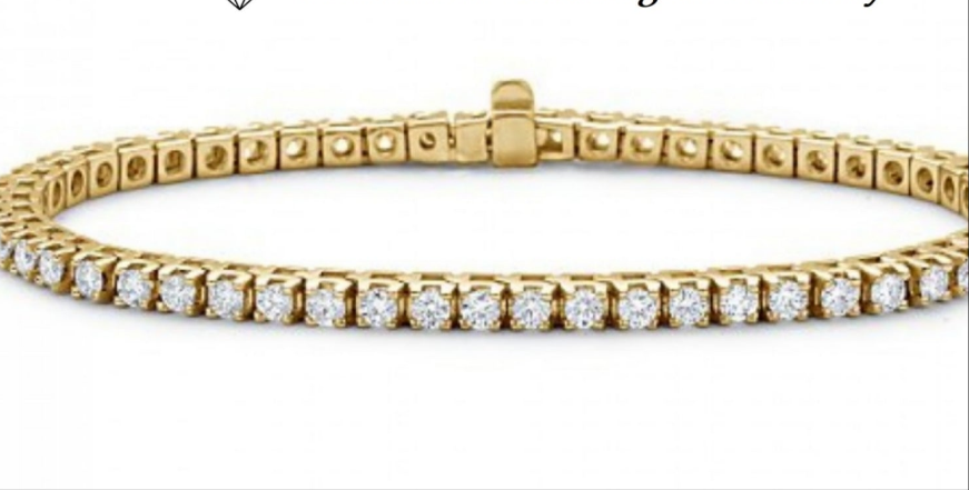 bracciale tennis in oro giallo 18k diamanti naturali 6,85ct