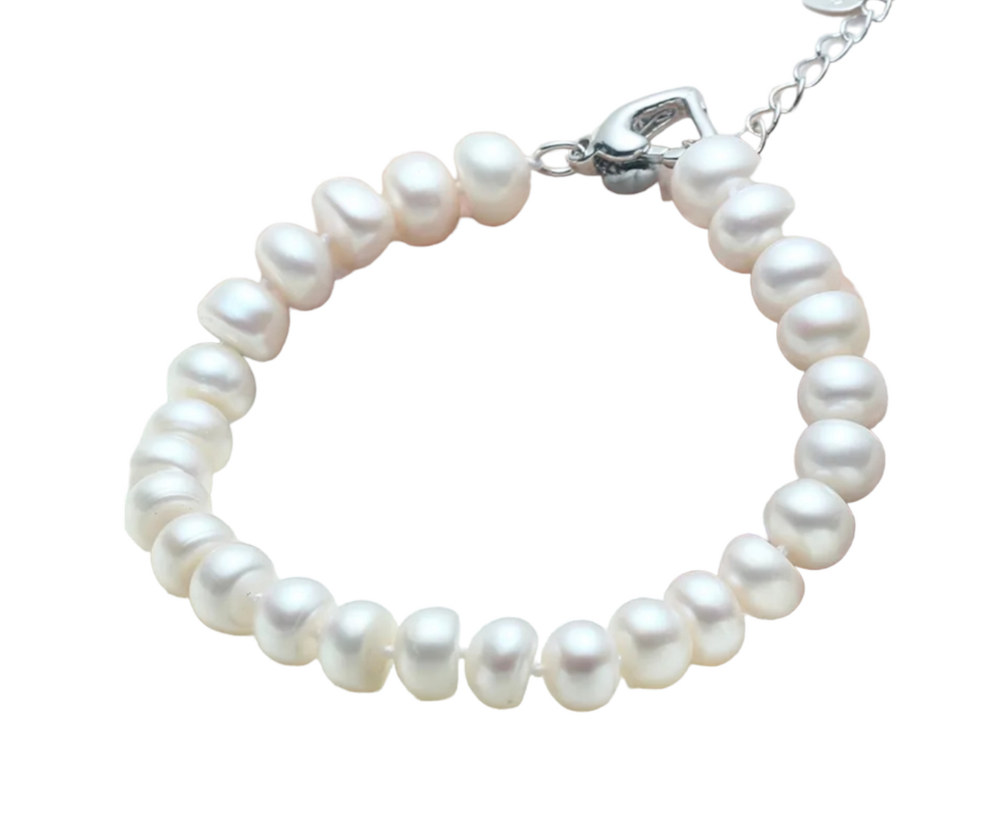bracciale in oro bianco 18k con 1 fila di  perla naturale australiane 9mm
