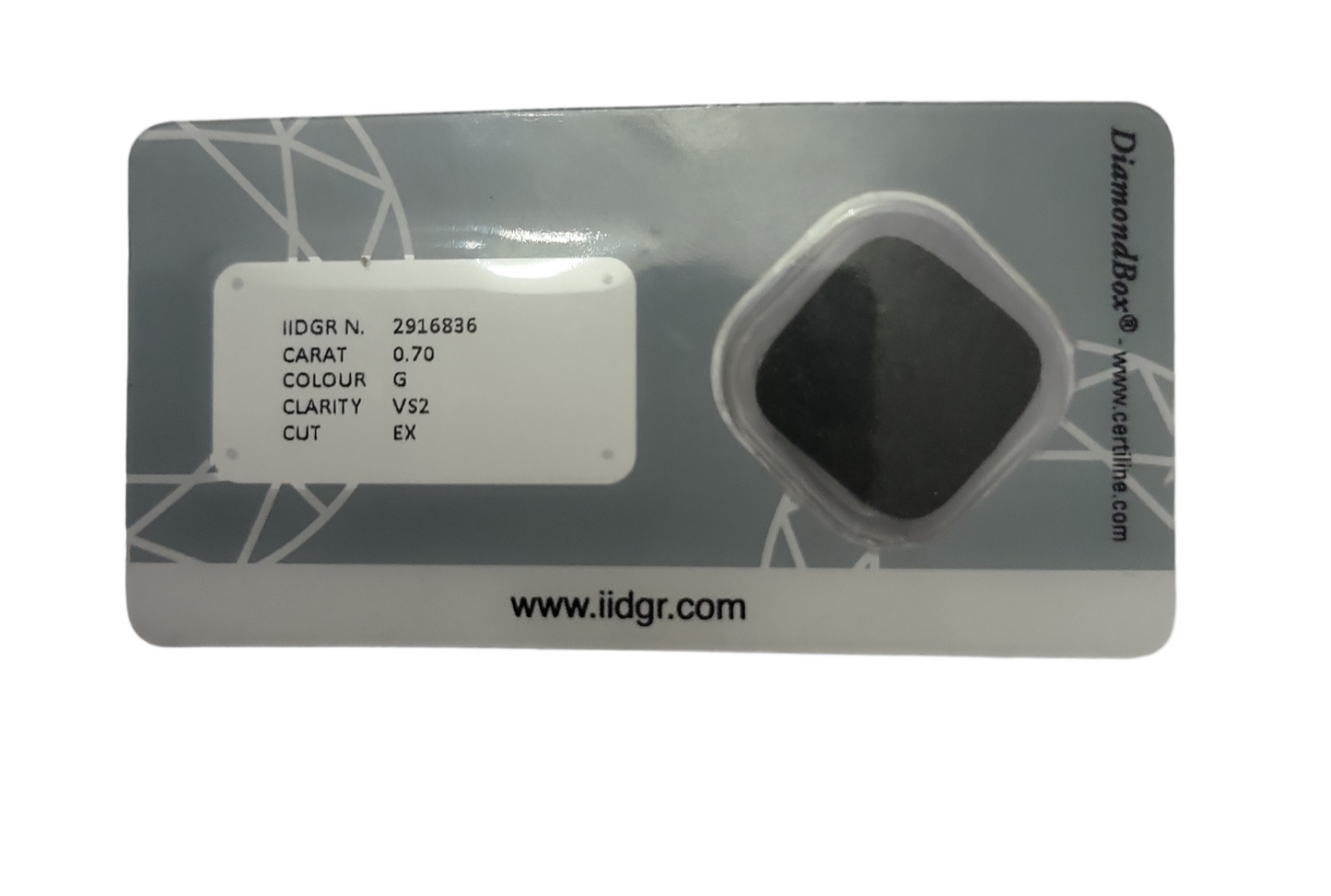 certified natural diamond brilliant cut 0.70 ct color G VS2