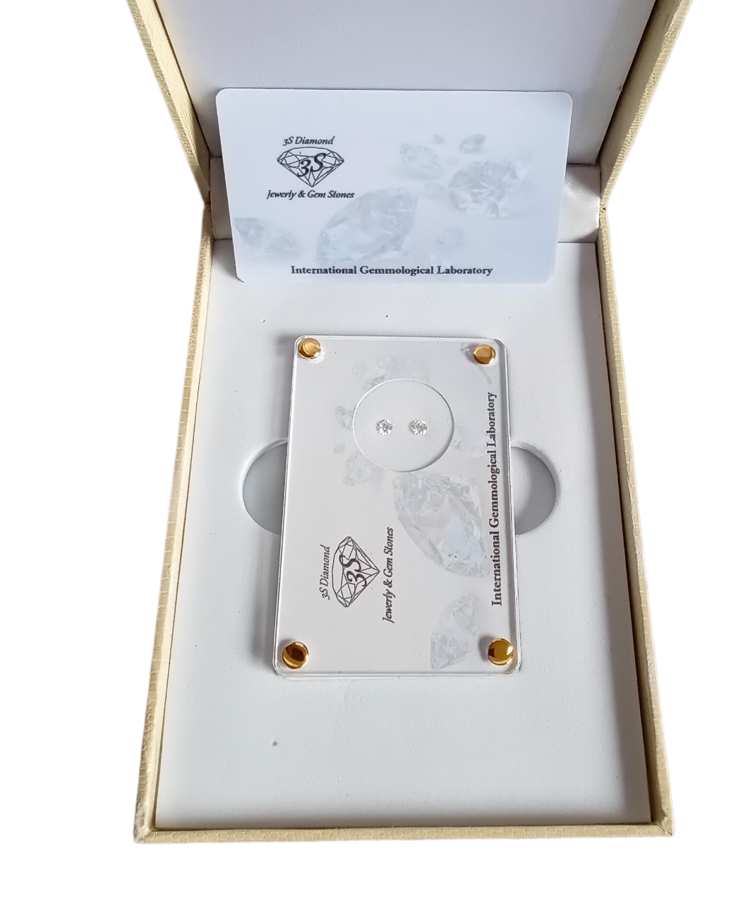Par de diamantes naturales talla brillante 0,20ct + 0,20ct Color D VVS1