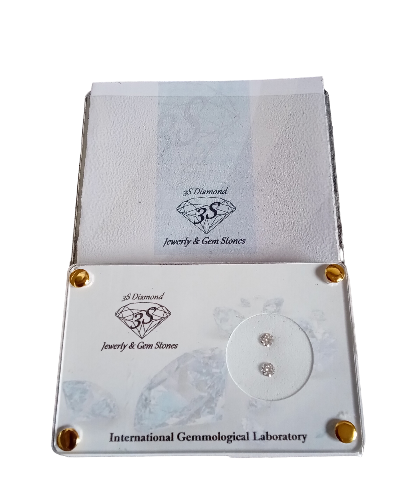 Par de diamantes naturales talla brillante 0,30ct + 0,30ct Color D VVS1