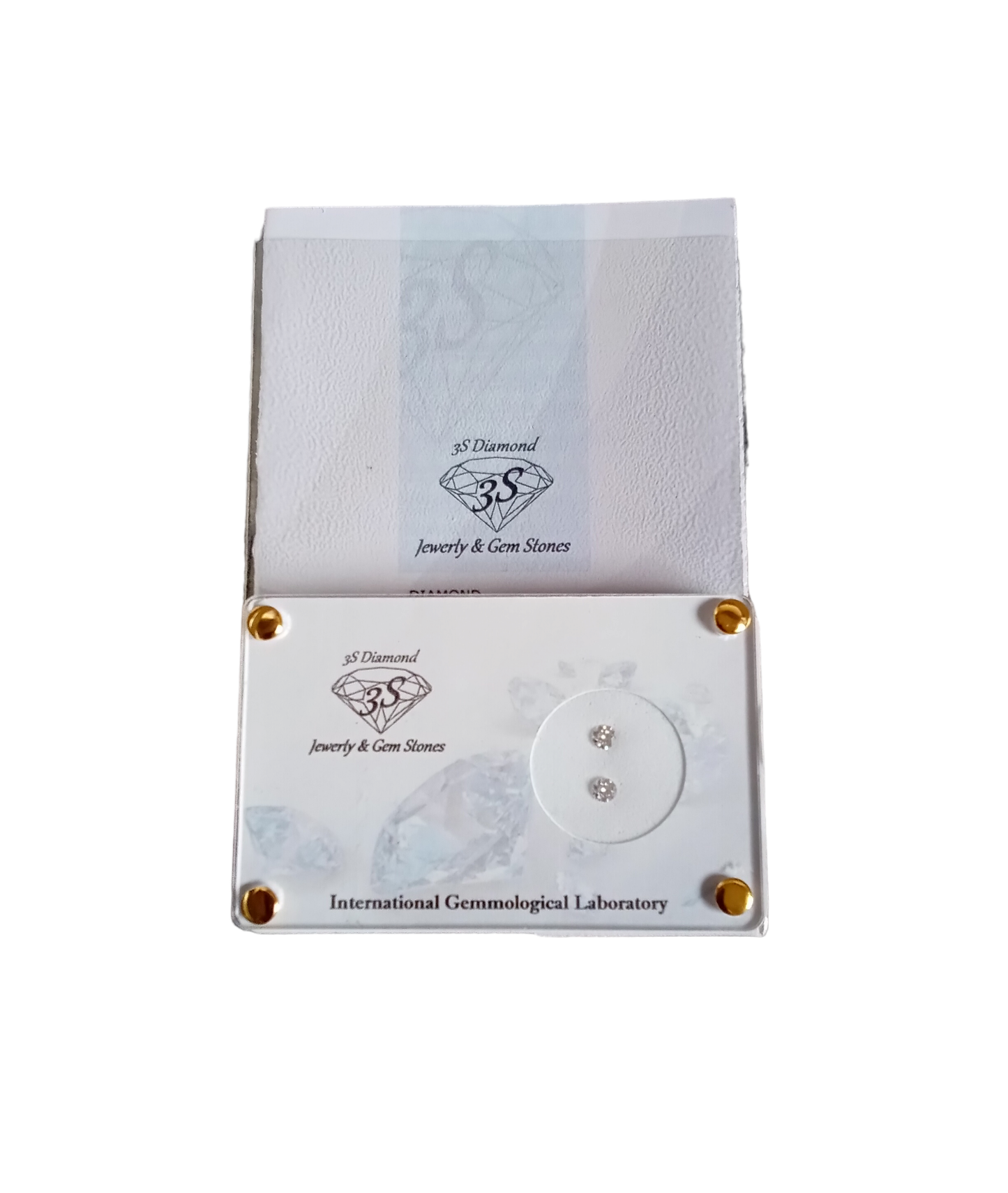 Par de diamantes naturales talla brillante 0,30ct + 0,30ct Color D VVS1