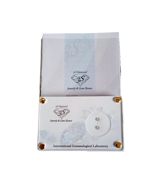 Par de diamantes naturales talla brillante 0,20ct + 0,20ct Color D VVS1
