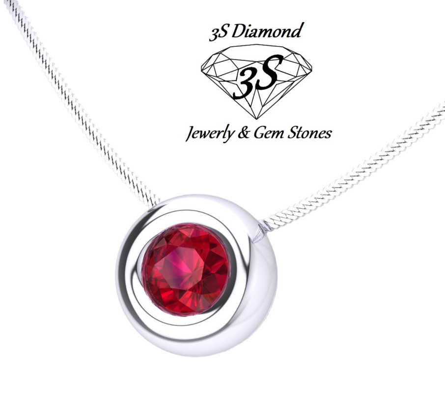 Light point necklace in gold with natural ruby ​​0.50 ct