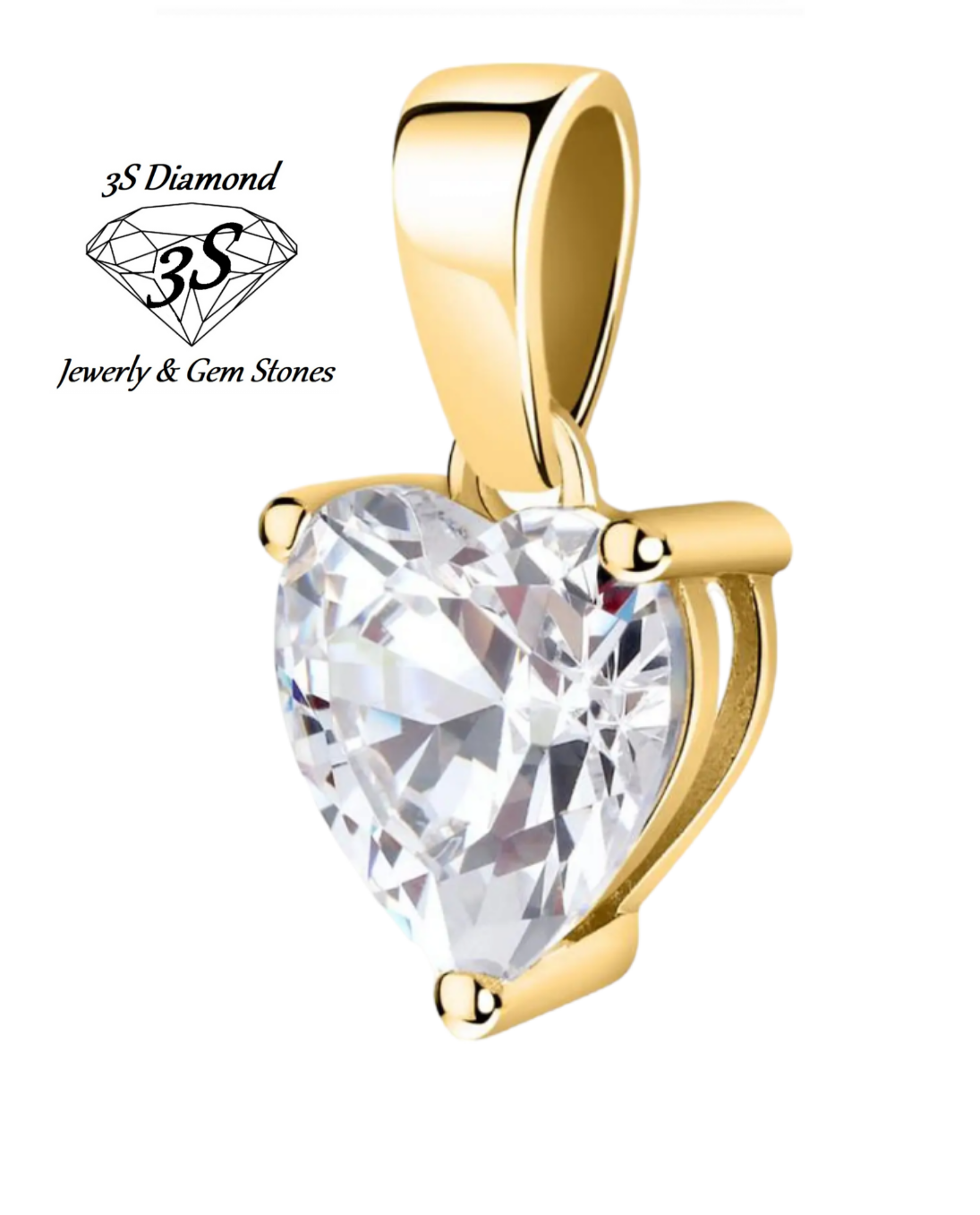 Heart-cut light point pendant and natural diamond 0.20 ct