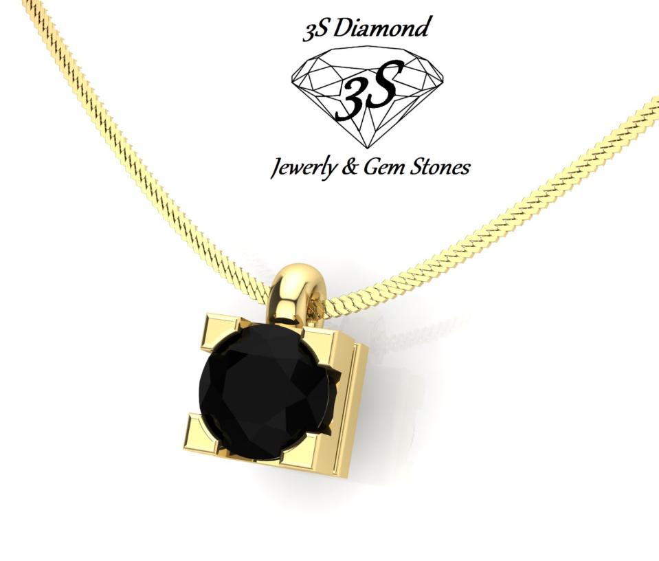 Light point pendant with 0.50 ct natural black diamond