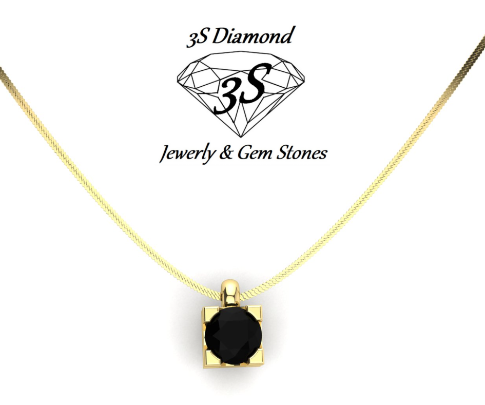 Light point pendant with 0.50 ct natural black diamond
