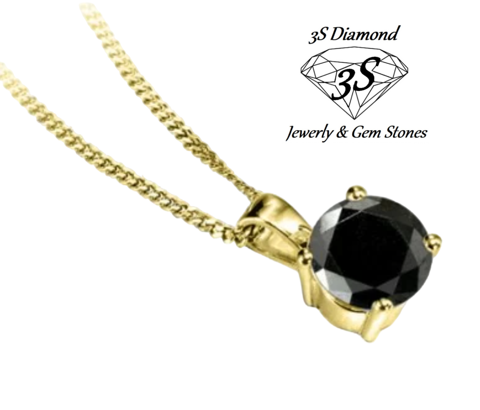 Light point pendant with 1.00 ct natural black diamond