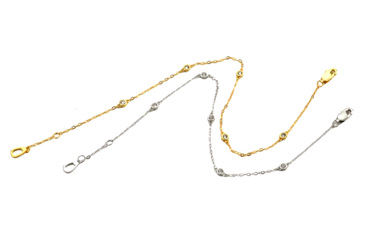 bracciale in oro bianco anche giallo con  5 diamanti naturali 0,50ct