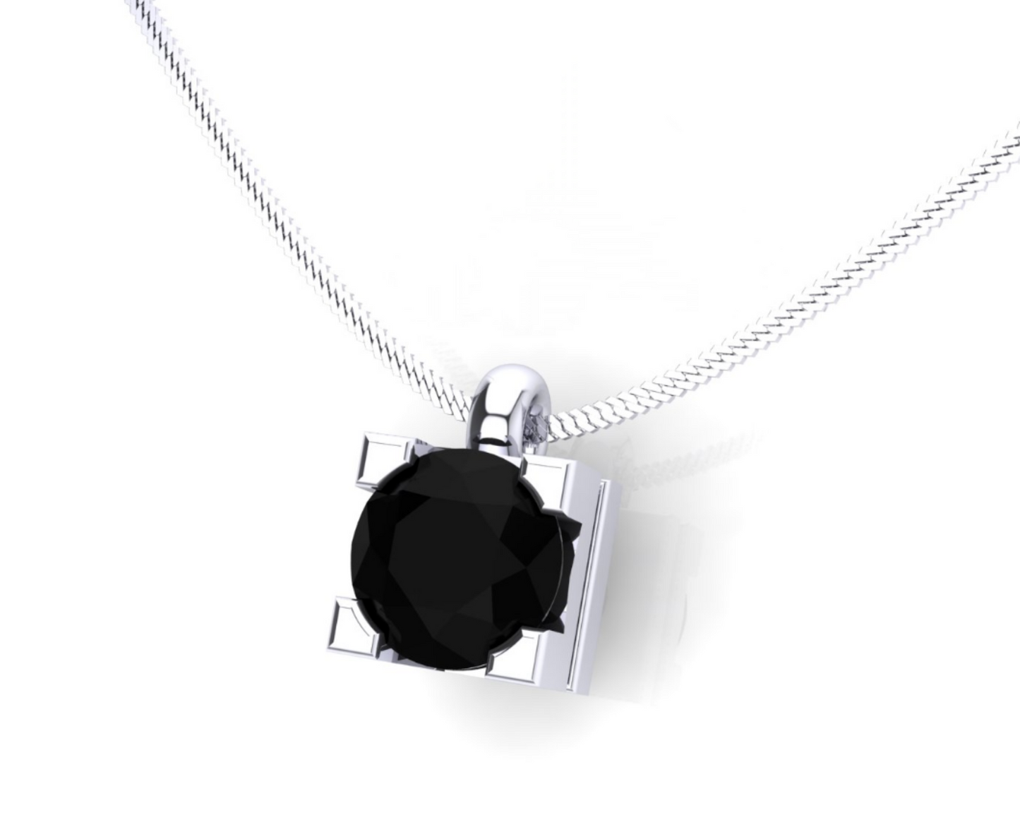 Light point necklace with 0.55 ct natural black diamond