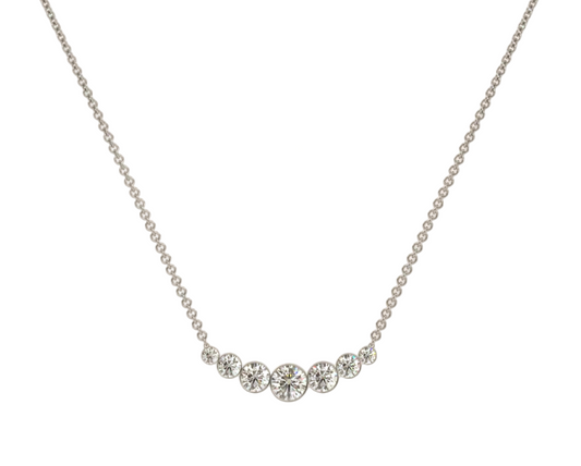 Collar de oro blanco con 7 diamantes naturales de 0,88 ct