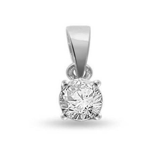 Colgante punto de luz en oro blanco de 18 k con diamantes naturales de 0,15 ct