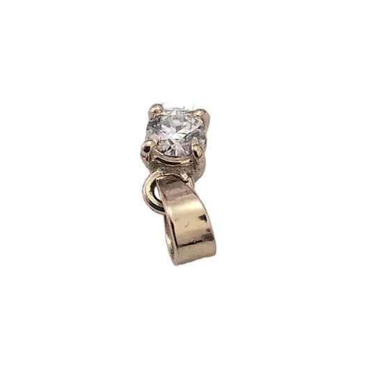 Colgante de punto de luz en oro amarillo de 18 k con diamantes naturales de 0,10 ct