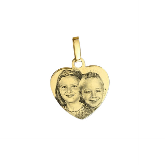 Colgante personalizado oro 18k corazón 2cm