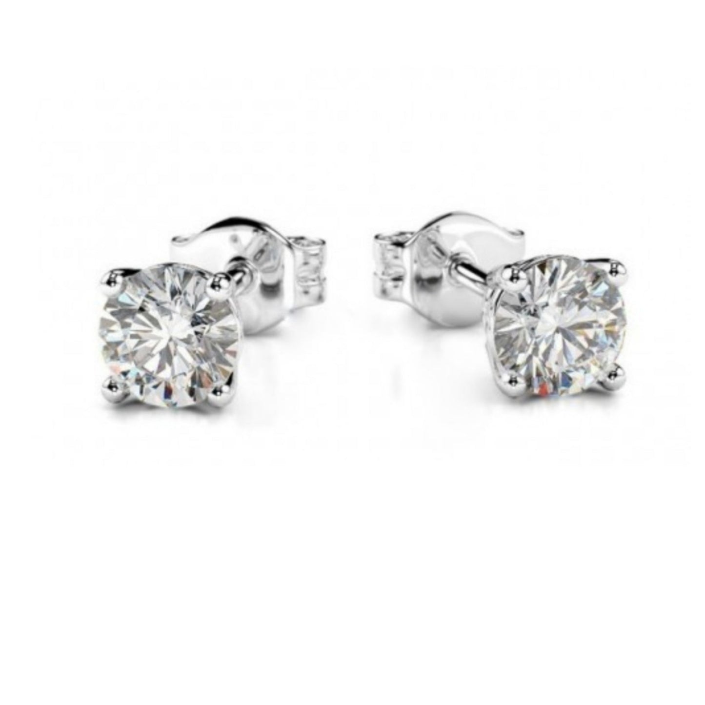 orecchini punto luce in oro bianco 18k e 2 diamanti naturali 0,30ct