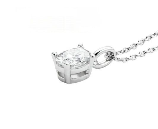 Colgante HRD ANTWERP de punto de luz ovalado en oro y diamante natural de 0,15 ct