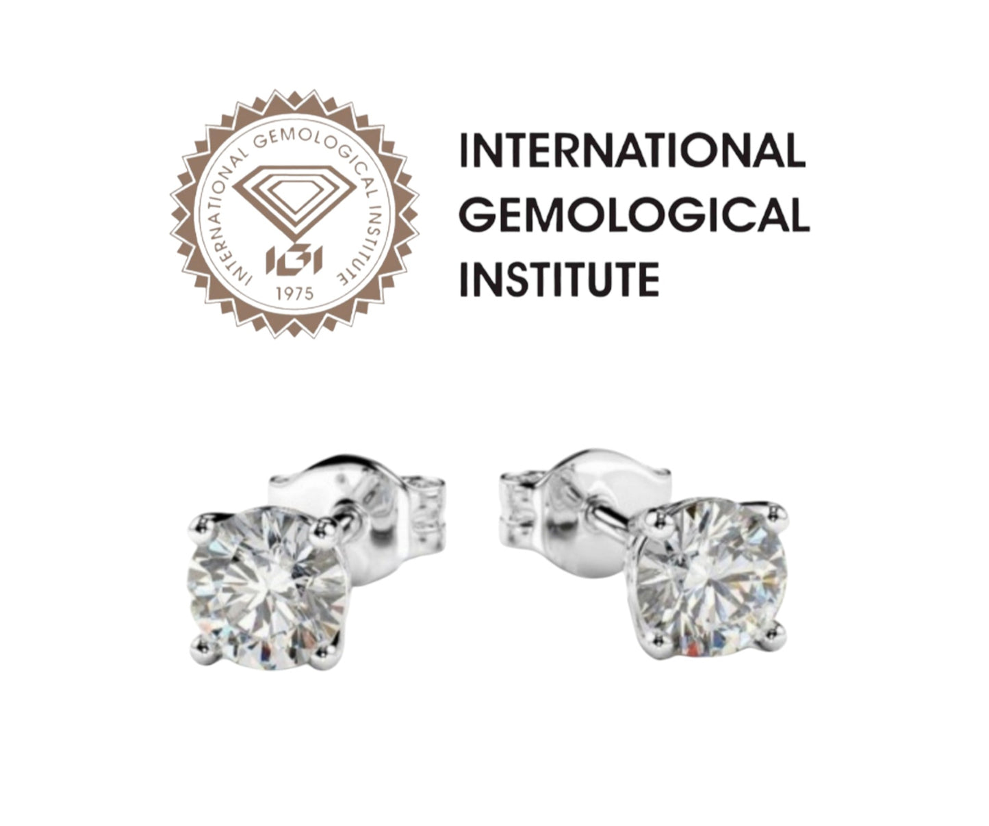 Pendientes punto de luz oro blanco 18k y 2 diamantes naturales 0,20ct