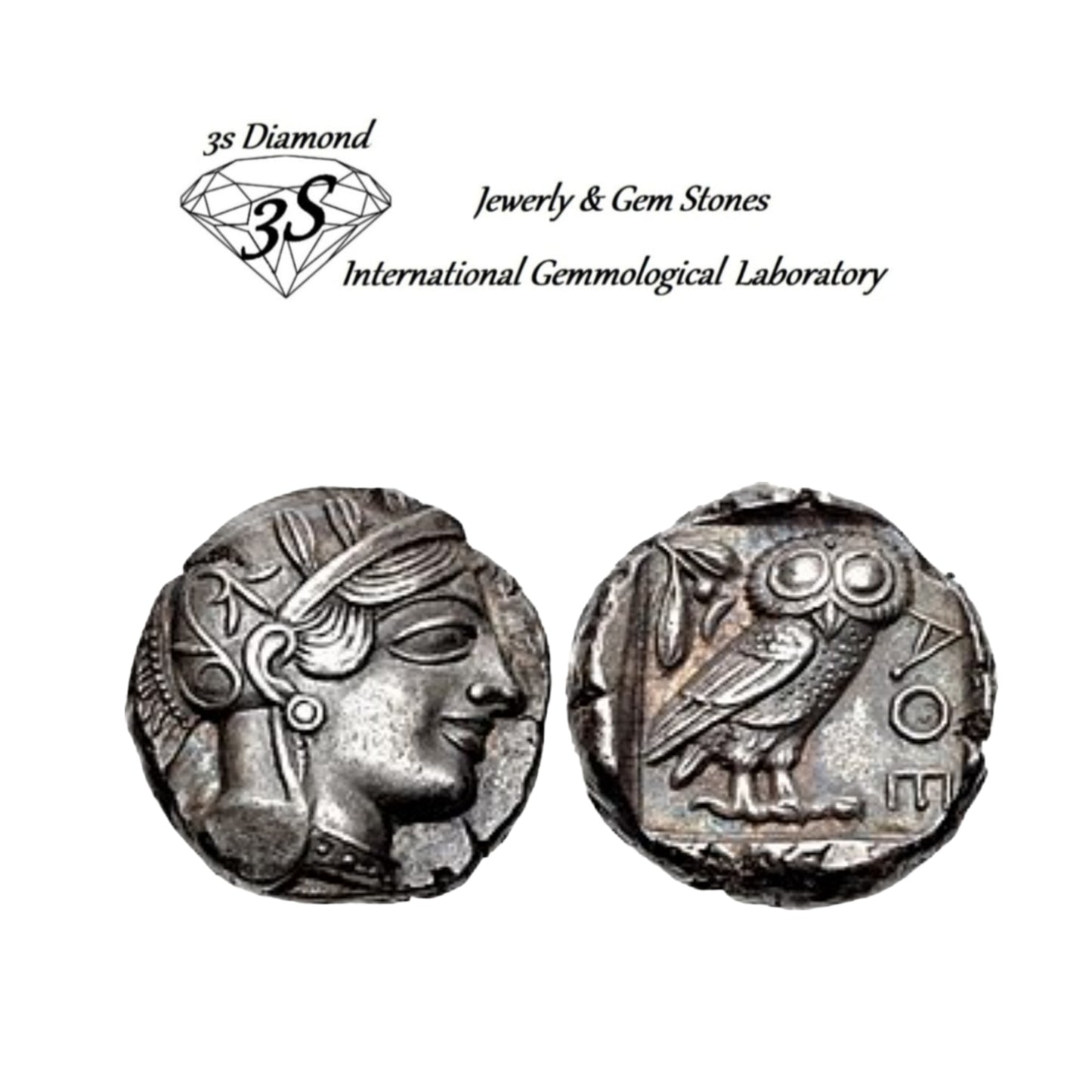 Moneda de plata antigua 999,9 Grecia, Ática Attens Atenea 454-404 a. C.